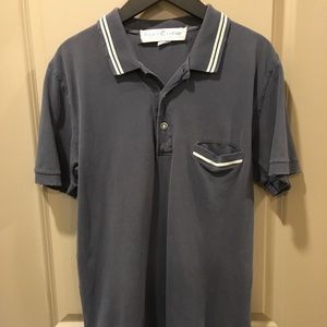 Designer vintage style mens polo L